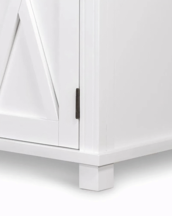 Sorrento Glass Door Hamptons Cabinet White - Image 4