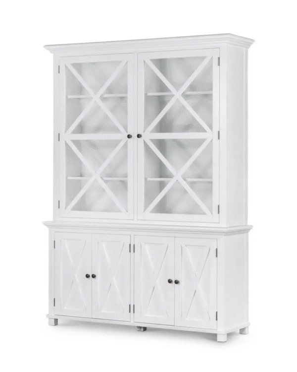 Sorrento Glass Door Hamptons Cabinet White - Image 3