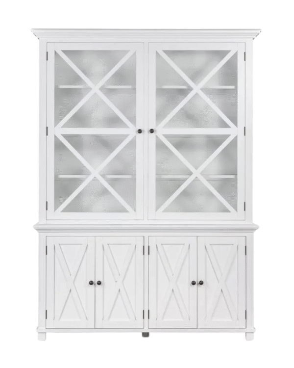 Sorrento Glass Door Hamptons Cabinet White - Image 2