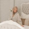 Alice French Provincial Bed in antique white with carved timber detailing and a button-tufted headboard and footboard