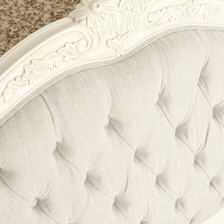 Alice Farmhouse Tufted Antique White French Provincial Bed