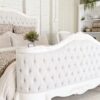 Alice Farmhouse Tufted Antique White French Provincial Bed Elegant French style bed in Sydney with Australia wide delivery.