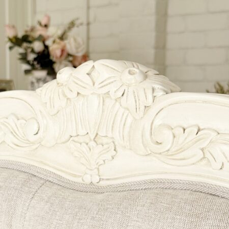 Alice Farmhouse Tufted Antique White French Provincial Bed
