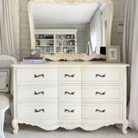 Belle Antique White French Chest of Drawers3