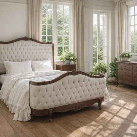 Alice Farmhouse Tufted Antique Heritage Brown French Provincial Bedroom Collection