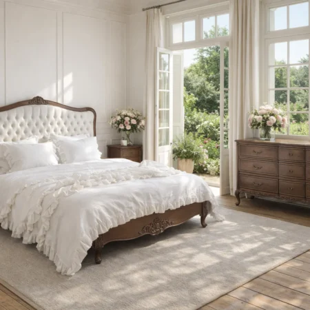 timber-french-bed-tufted-headboard-brown-antique-finish
