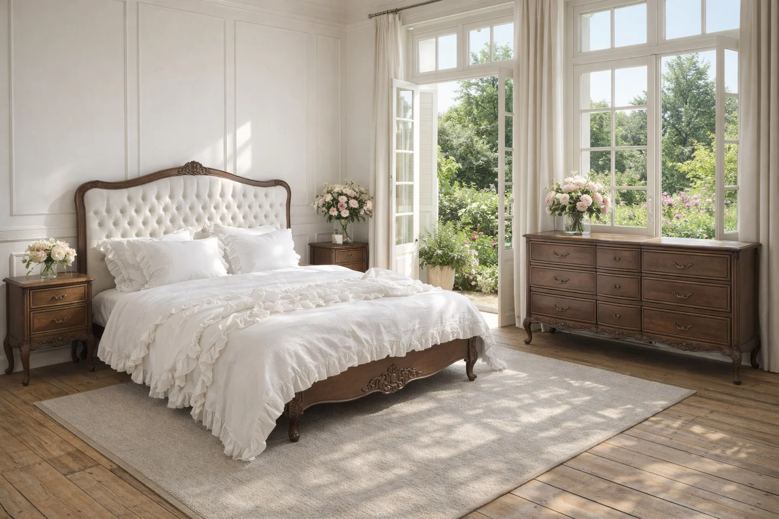 timber-french-bed-tufted-headboard-brown-antique-finish