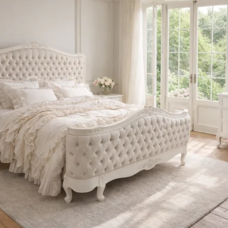 white-french-bed-carved-solid-wood-tufted-sale