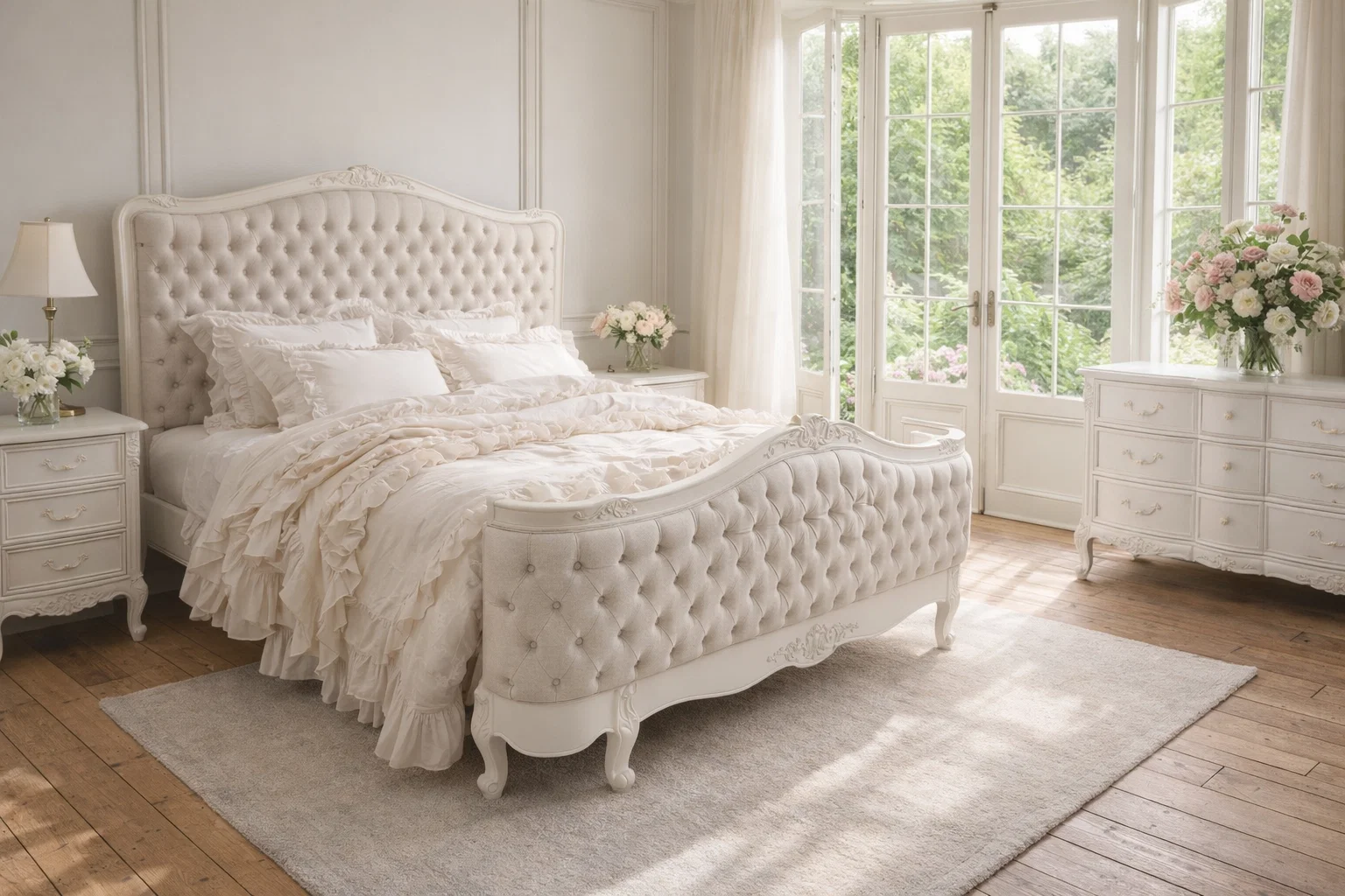 white-french-bed-carved-solid-wood-tufted-sale