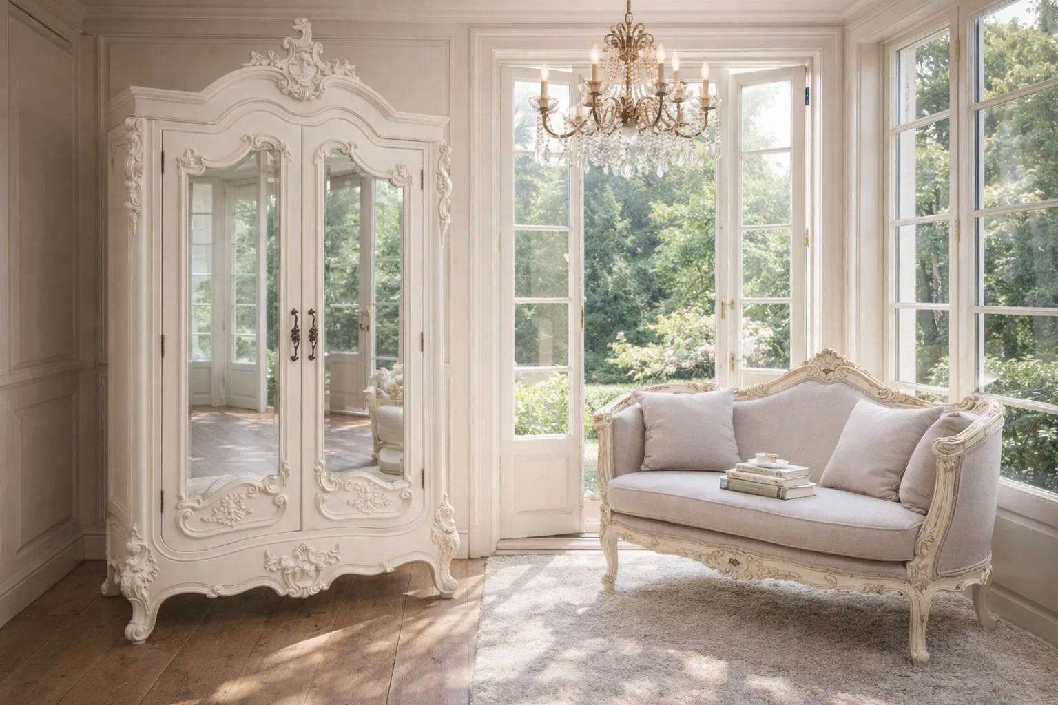 white-french-carved-linen-settee-sydney