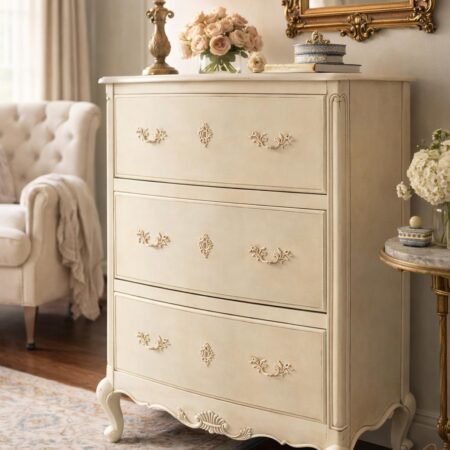 Antique White French Provincial Chest of Drawers Ex Display