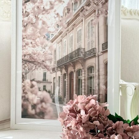 Parisian Architecture Blush Blossom Wall Art
