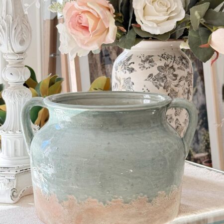 Rustic Sage French Provincial Ceramic Vase