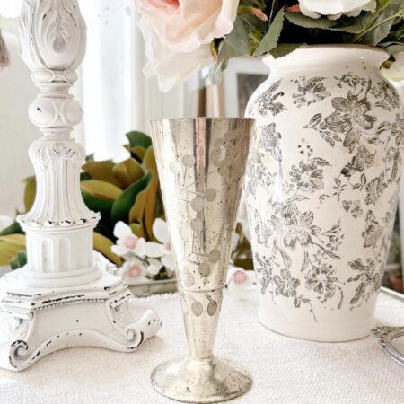 Vintage Silver Metal Bud Vase