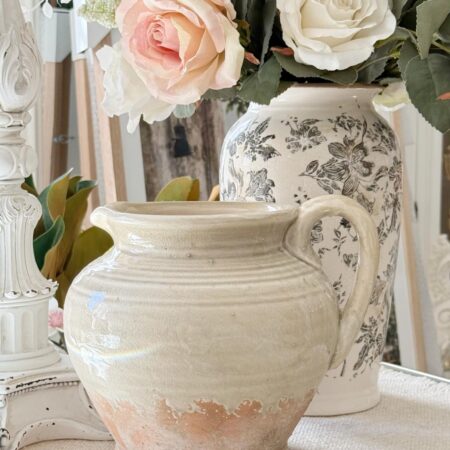 Rustic French Provincial Ceramic Jug Vase